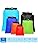 Waterdichte drybag-set, lichte combiset met zakken van 15 l, 8 l, 5 l, 4 l, 3 l en 2 l, evenals 2 lange, verstelbare schouderbanden voor wandelen en kamperen