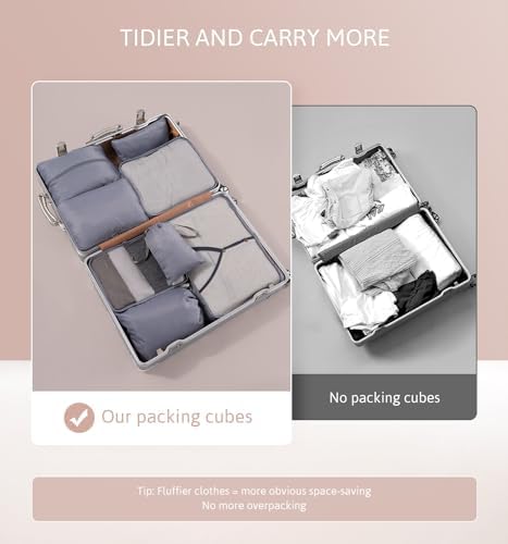 Koffer-organizer-pakzakken 7-delige set kledingzakken opbergkubussen bagage-opbergzakken 3 opbergkubussen + 3 koffer-organizers + 1 schoenenzak