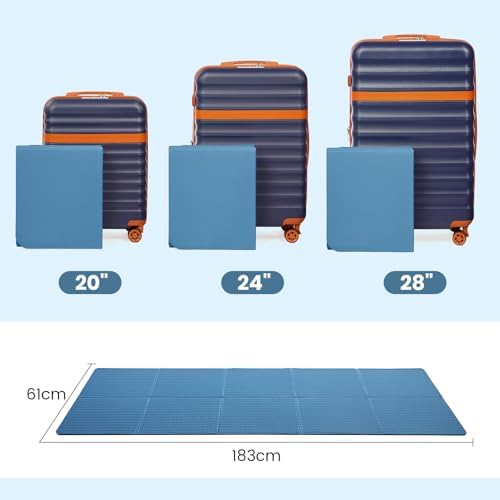 Yogamat, antislip, draagbare fitnessmat, opvouwbaar, lichtgewicht, gymnastiekmat, pilates, sport, reis-yogamat, 183 x 61 x 0,6 cm