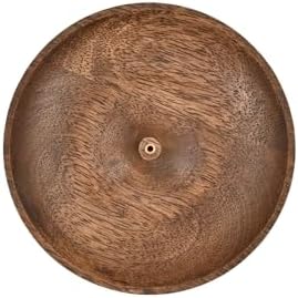 Ronde houten wierookschaal, wierookschaalhouder, asopvangbak voor interieur, thuiskantoor, club, aromatherapie (5 x 5 x 1 inch)