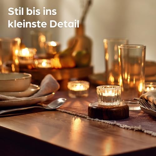 12 theelichthouders, glazen kandelaars, goud, diameter 5,5 cm, elegante glazen theelichthouders als tafeldecoratie voor bruiloften of verjaardagsfeesten