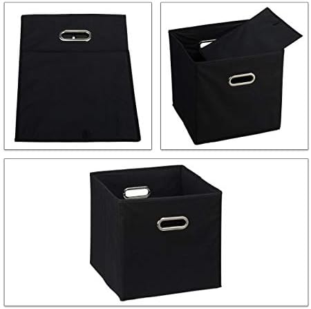 Set van 2 opbergdozen met handvat, opvouwbare stoffen doos zonder deksel, kubus, 30 cm