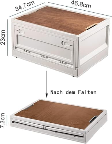 Set van 2 campingboxen 38 l kampeeraccessoires Opvouwbare opbergbox met deksel Picknickmand Opbergboxen met 4 wielen Kofferbakorganisatie Kampeerkast f