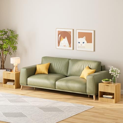 Nachtkastje van eikenhout, klein nachtkastje met lade, houten nachtkastje voor kinderen, nachtkastje 39 x 39 x 28 cm, bijzettafel voor slaapkamer, woonkamer,