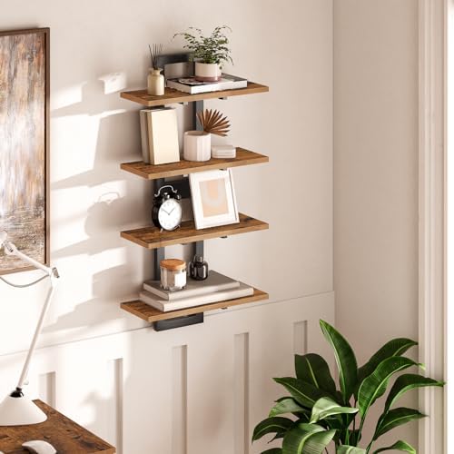 Wandplanken, 2-delige wandplank, zwevende plank 2-delige set, hangende badkamerplanken, 38 cm wandplanken, voor woonkamer, slaapkamer, keuken, Vi