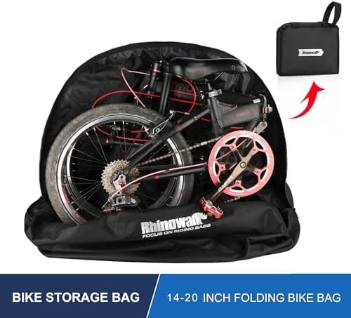 Opvouwbare fietstas voor fietsen van 14-20 inch, Brompton-reistas, fietstas voor auto-, trein- en vliegreizen, draagbaar, zwart,