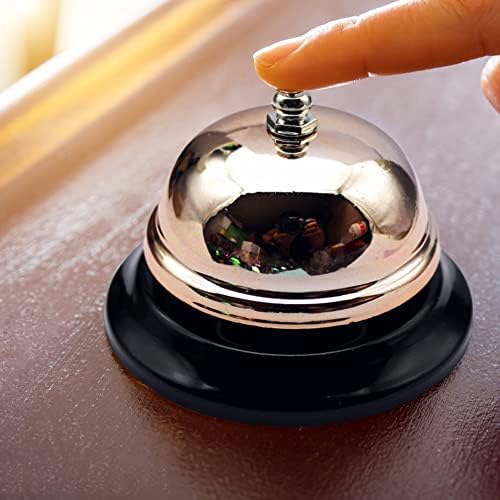 Tafelbel, metalen tafelbel, zeer functioneel, veelzijdig inzetbaar, receptiebel, geschikt voor hotels, restaurants, keukens, scholen, bars (roségoud, Pa