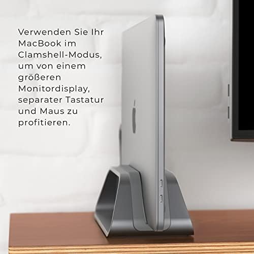 Verticale laptopstandaard, compatibel met MacBook Pro en MacBook Air, houder voor pc-bureaustandaard, aluminium, verwisselbare inzetstukken voor verschillende
