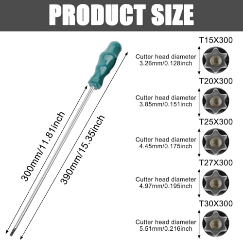Schroevendraaierset: 5-delige magnetische schroevendraaierset, extra lange Torx-schroevendraaierset, professionele schroevendraaierset T15, T20, T25,