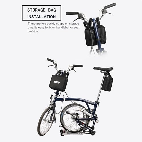 Opvouwbare fietstas voor fietsen van 14-20 inch, Brompton-reistas, fietstas voor auto-, trein- en vliegreizen, draagbaar, zwart,