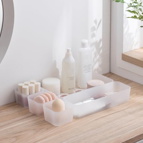 5-delig lade-organisationssysteem in 3 maten, mat kunststof, kaptafel-organizer, bruikbaar voor make-up, keuken, badkamer, kantoor