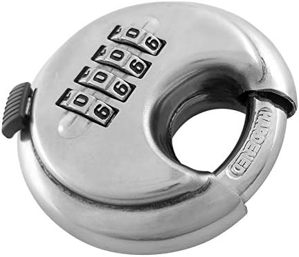 Hangslot met cijfercombinatie, rond cijfercombinatieslot, roestvrijstalen hangslot met 4 cijfers voor magazijnen, schuren, bergingen, set van 2