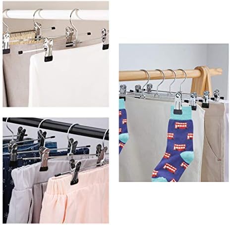 Set van 10 metalen broekhangers, rokhangers met 360° draaibare haken, hangers voor broeken, sokken en rokken