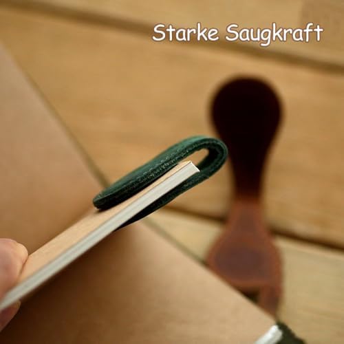 Magnetische bladwijzers – 4 stuks dubbelzijdige retro-bladwijzers van kunstleer, praktisch cadeau voor familie of vrienden