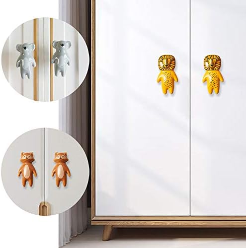 Set van 5 schattige dierenknopjes, keramische knopjes voor kinderen, kastknopjes, handgrepen voor kindermeubels, dierenknopjes voor deuren, lades, ladekasten