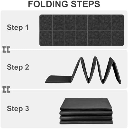 Yogamat, opvouwbaar, gymnastiekmat, antislip, lichtgewicht, TPE, draagbare fitnessmat, draagbare sportmat voor op reis, pilates, yoga, fitness, sport, training