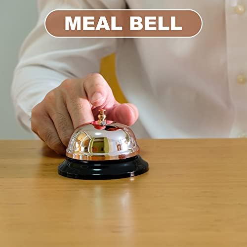 Tafelbel, metalen tafelbel, zeer functioneel, veelzijdig inzetbaar, receptiebel, geschikt voor hotels, restaurants, keukens, scholen, bars (roségoud, Pa