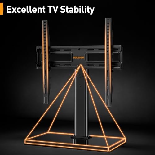 TV-standaard, draaibare TV-standaard voor 32–55 inch OLED-LCD-flatscreen- en curved-tv's of monitoren tot max. 40 kg. VESA 400 x 400 mm
