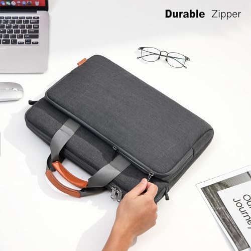 Laptoptas, aktetas, geschikt voor laptops tot 17, 17,3 inch, uitbreidbaar, waterafstotend, schoudertas, draagtas, notebooktas, pc-computertas