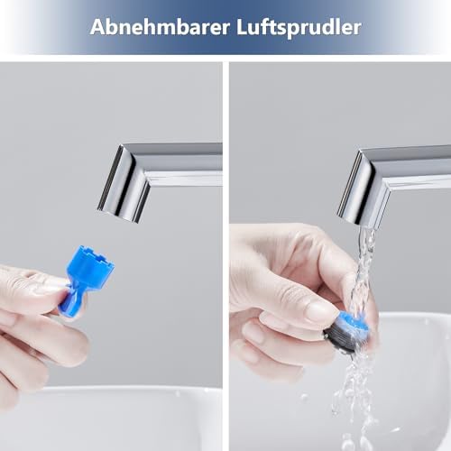 Wastafelkraan, chroom, badkamerkraan met koud/warm water, moderne eengreepsmengkraan van roestvrij staal voor badkamer, gastentoilet, spo