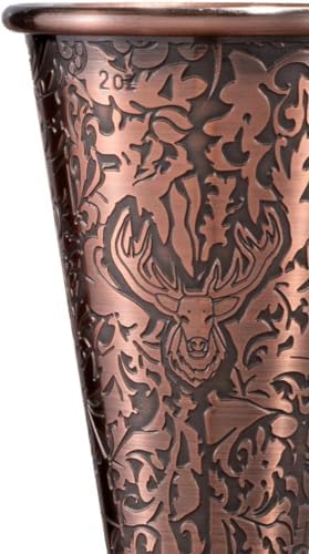Cocktail-jigger - 3D-gepreegde dubbele drankmaat | Japanse barmaatbeker met schaalverdeling 1 oz/2 oz | Cocktailmaatbeker van antiek koper | Met de hand afwassen