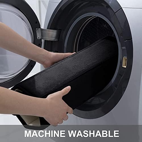Antislip badmatten van traagschuim, zachte, waterabsorberende toilet-/badkamermatten, wasbaar, zwart, 50 x 60 cm