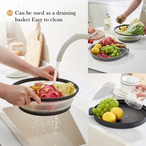 Magnetronafdekking, opvouwbare afdekking voor magnetrons, deksel 27 cm voor fruit en groenten / Magnetron met multifunctionele, opvouwbare vershoudafdekking met voet, verwarmbaar, C