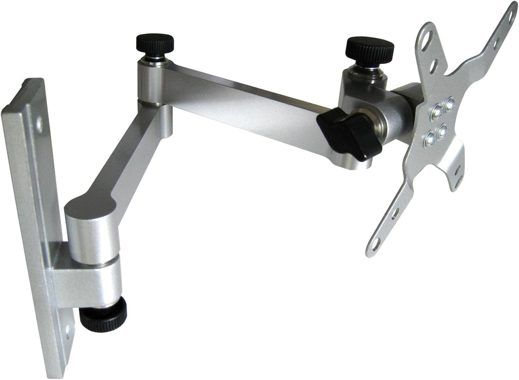 TV-wandbeugel voor camper, camping, caravan, draaibaar, kantelbaar, uitschuifbaar voor 13–32 inch LED-LCD met VESA 75/100, zilver
