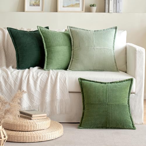 Set van 4 kerstkussenhoezen van corduroy, zachte decoratieve moderne hoezen voor bankkussens, sierkussens, voor in de woonkamer