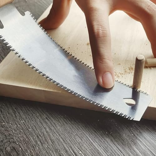 Kleine handzaag, Japanse handzaag, dubbelzijdige trekzaag 12/17 TPI, licht, flexibel zaagblad, handzaag voor houtbewerking met houten handgrepen voor fijne zaagsneden