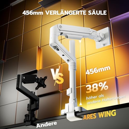 Monitorbeugel met USB A/C, monitorarm voor 17–49 inch platte, gebogen schermen, in hoogte verstelbare schermbeugel, tafelbeugel, draagvermogen max. 20
