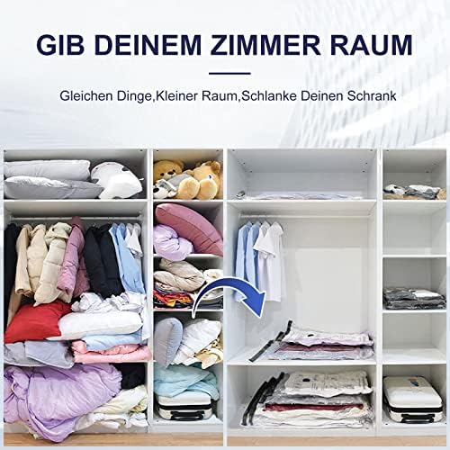 Vacuümzakken voor kleding, set van 6, 100 x 80 cm, vacuümzakken voor kleding, herbruikbare vacuümzakken, geschikt voor alle gangbare stofzuigers