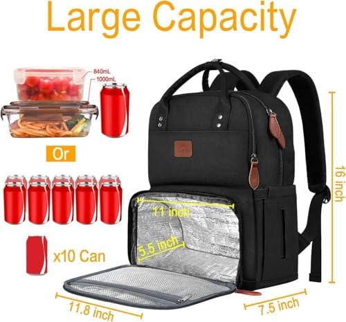 Lunchrugzak, laptoprugzak, zwart, laptoprugzak