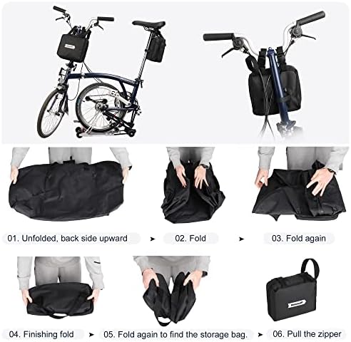 Opvouwbare fietstas voor fietsen van 14-20 inch, Brompton-reistas, fietstas voor auto-, trein- en vliegreizen, draagbaar, zwart,