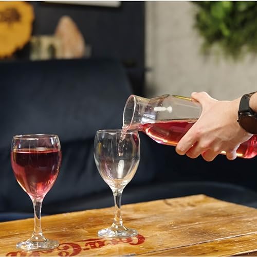 Set van 2 glazen karaffen, 1 liter, heldere glazen fles voor warme en koude dranken, waterkaraffen met kurken deksel, navulbare wasverzachterflessen met S