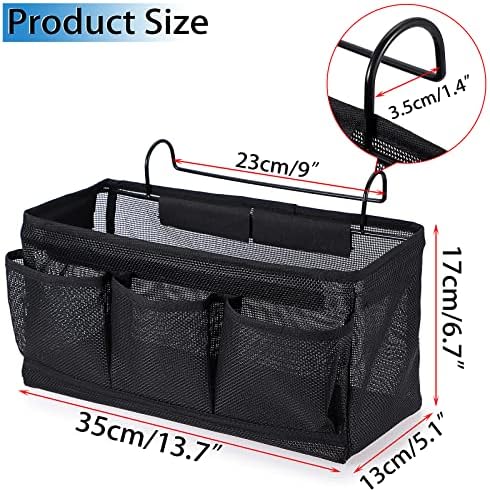 Hangend opbergnet voor het bed, opbergnet voor studentenhuizen, multifunctionele organizer voor thuis, kantoor, school, studentenhuis, ziekenhuis, zwart