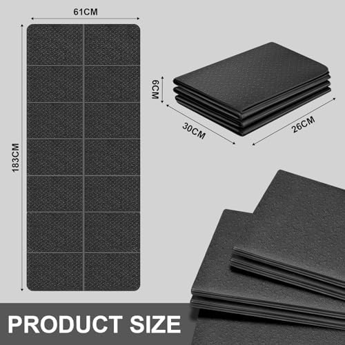 Yogamat, opvouwbaar, gymnastiekmat, antislip, lichtgewicht, TPE, draagbare fitnessmat, draagbare sportmat voor op reis, pilates, yoga, fitness, sport, training