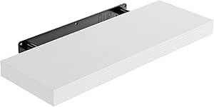 Wandplank, witte wandplanken 40 cm, set van 1 zwevende plank wit, moderne decoratieve planken met strakke afwerking voor slaapkamer, keuken, bureau