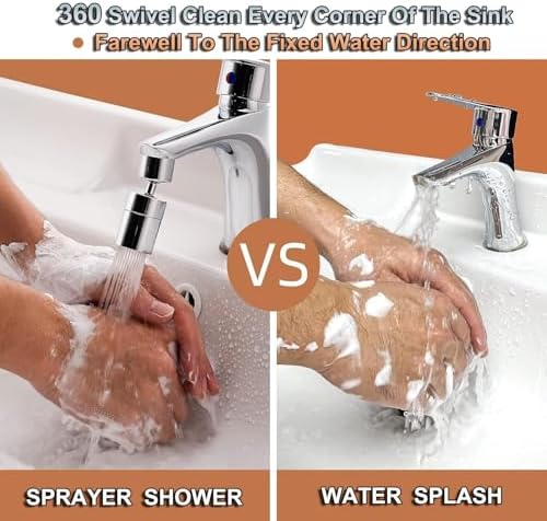 Draaibare kraanopzetstuk, 360° draaibare kraanbeluchter met dubbele functie, kraanbeluchter met 2 sproeifuncties, waterbespaarder voor kraan, douche, keuken, badkamer