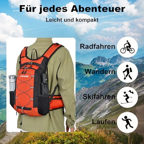 Fietsrugzak, lichte skirugzak, kleine wandelrugzak, MTB, fietsrugzak, 15 liter, multifunctionele hardlooprugzak voor dames en heren