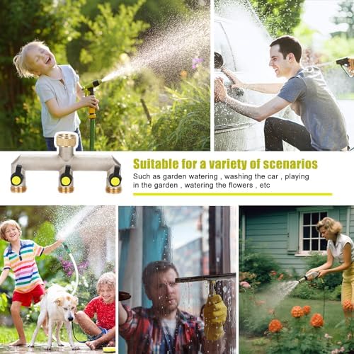 3/4-inch 3-weg-verdeler, wateradapter-slang, verdeler, met kogelkranen, verdeelstuk, kraanaansluiting, wateraansluiting, adapter voor huis en tuin,