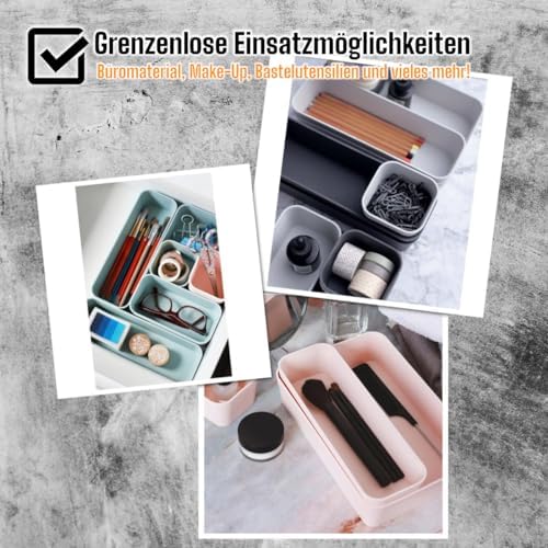 1x lade-organizer-set opbergdoos uit één stuk, verstelbaar scheidingssysteem, opbergruimte voor spullen, woonkamer/badkamer, kunststof, antraciet