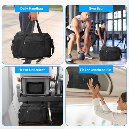 Sporttas, 40x20x25cm reistas voor Ryanair handbagage, waterdichte sporttas met verstelbare riem, 20L kleine sporttas voor He