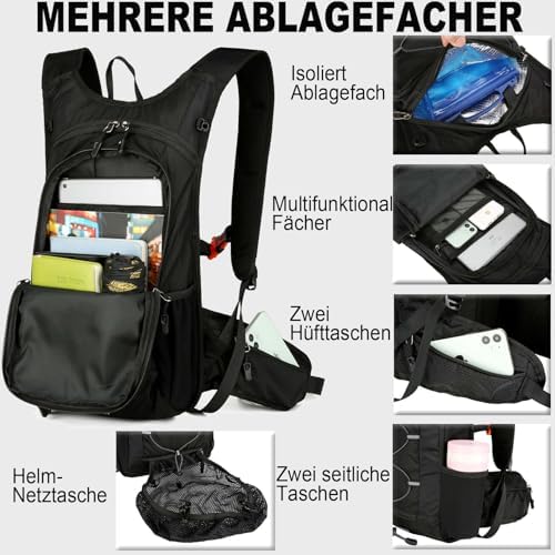 Fietsrugzak, lichte skirugzak, kleine wandelrugzak, MTB-fietsrugzakken, 15 l, multifunctionele hardlooprugzak voor dames en heren
