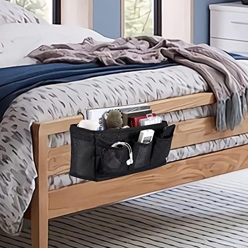 Hangend opbergnet voor het bed, opbergnet voor studentenhuizen, multifunctionele organizer voor thuis, kantoor, school, studentenhuis, ziekenhuis, zwart