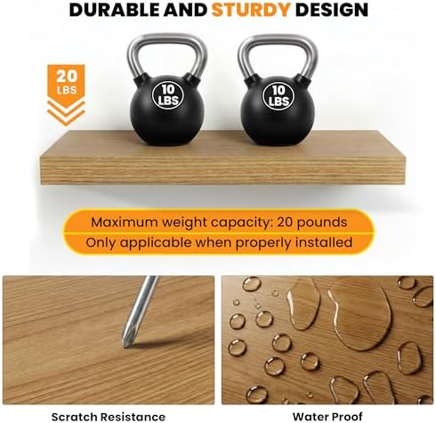 Wandplanken, 60 x 23,5 x 3,8 cm houten wandplank, wandplank met onzichtbare bevestigingen, hangende plank voor slaapkamer, woonkamer