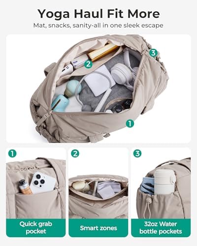 Sporttas voor dames, reistas voor yogamatten met nat- en droogvak, 18 l, gewatteerde sporttas voor weekendjes weg/zwemmen, roze