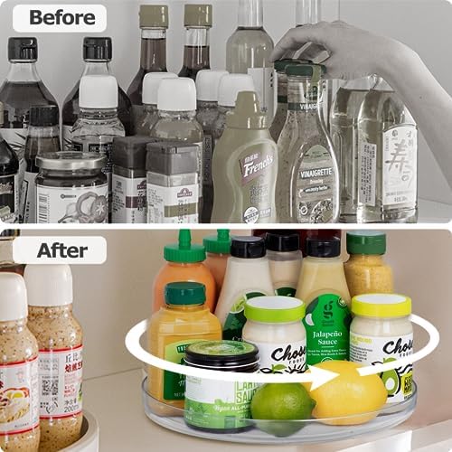 Draaiplateau-organizer 360° Lazy Susan kruidenrek, draaibaar, kruidenhouder, Spice Rack, keukenhouder, zonder boren, voor keukenorganizer, opbouw