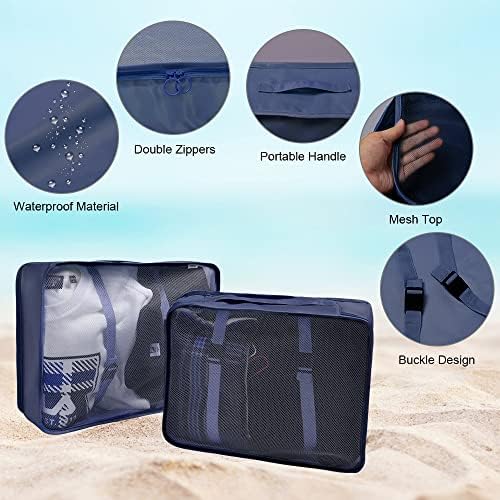 Koffer-organizer-set, 8-delig, opbergkubussen, waterdichte reiskledingzakken, opbergzakken voor koffers, opbergkubussen met toilettas, schoenenzak,