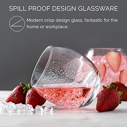 Premium drinkglazen, set van 6, whiskyglazen, 410 ml, 100% loodvrij, dessertglazen, whiskyglazen, sapglazen, bekerglazen, bekerglazen